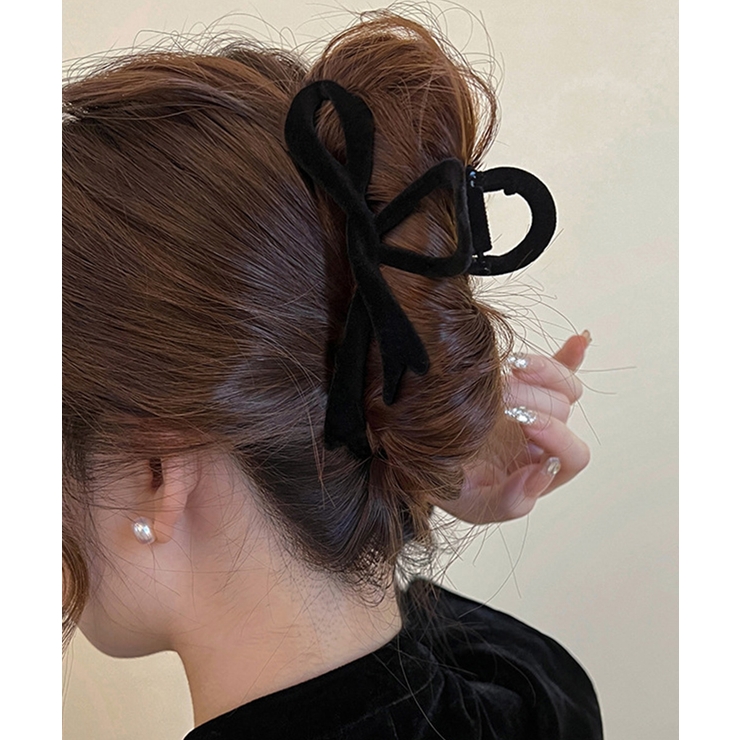 ブラック | ツイストリボンヘアクリップ 韓国風髪留め | Miniministore