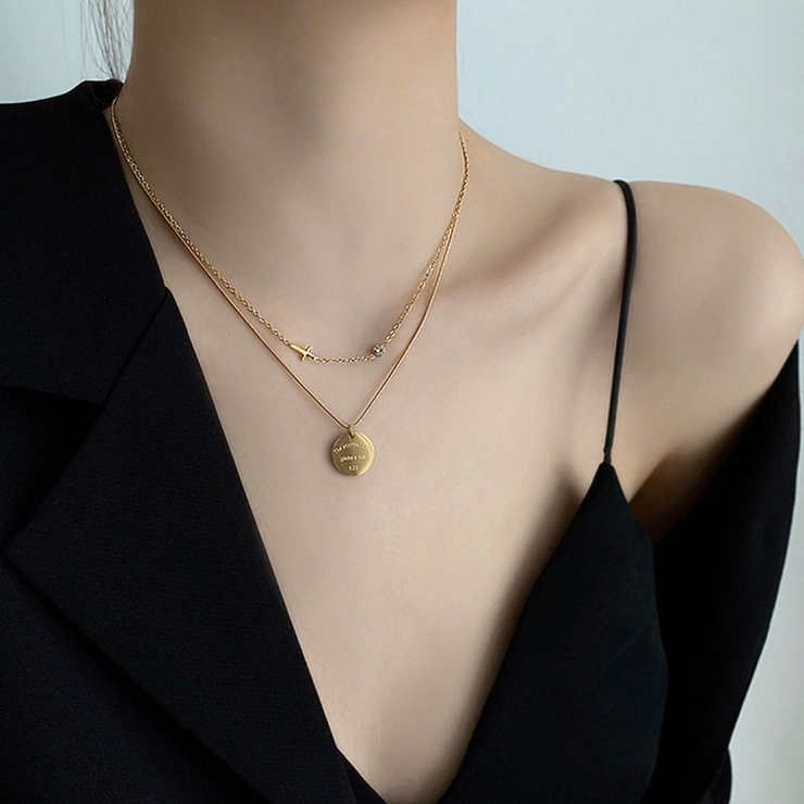 2連チェーンネックレス クロスモチーフ | Miniministore | 詳細画像7 