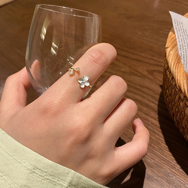 クリスマスファッション 指輪リングレディース 花モチーフ お洒落[品番：II000009099 その他
