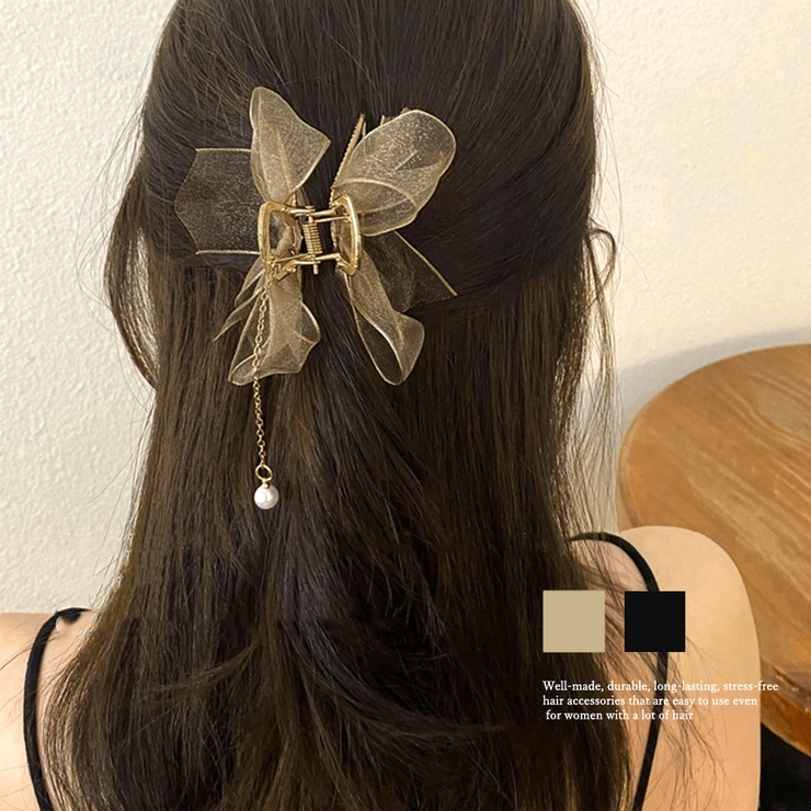 Amazon.co.jp: ZHEJIA ヘアクリップ リボン 髪飾り (2個セット