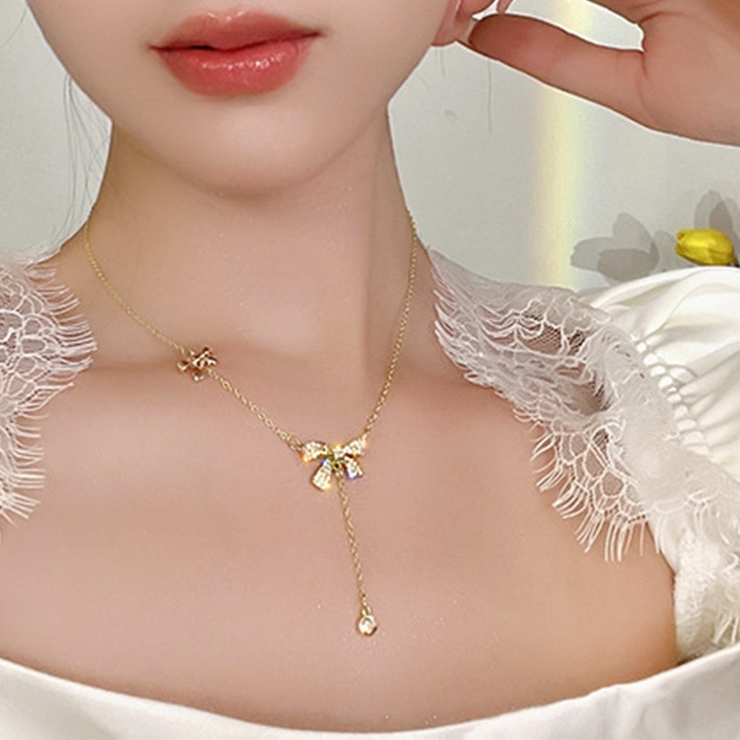蝶々チェーンネックレスレディース可愛い[品番：II000008610 