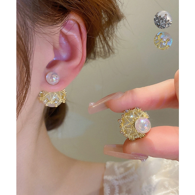 リバーシブルビッグパールピアスレディース | Miniministore | 詳細画像1 