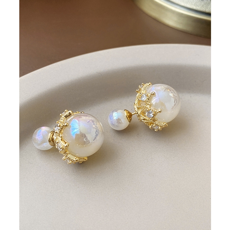 リバーシブルビッグパールピアスレディース | Miniministore | 詳細画像4 