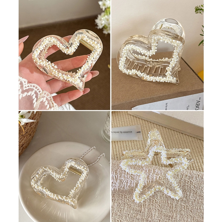 韓国風バンスクリップ クリアヘアクリップ | Miniministore | 詳細画像15 