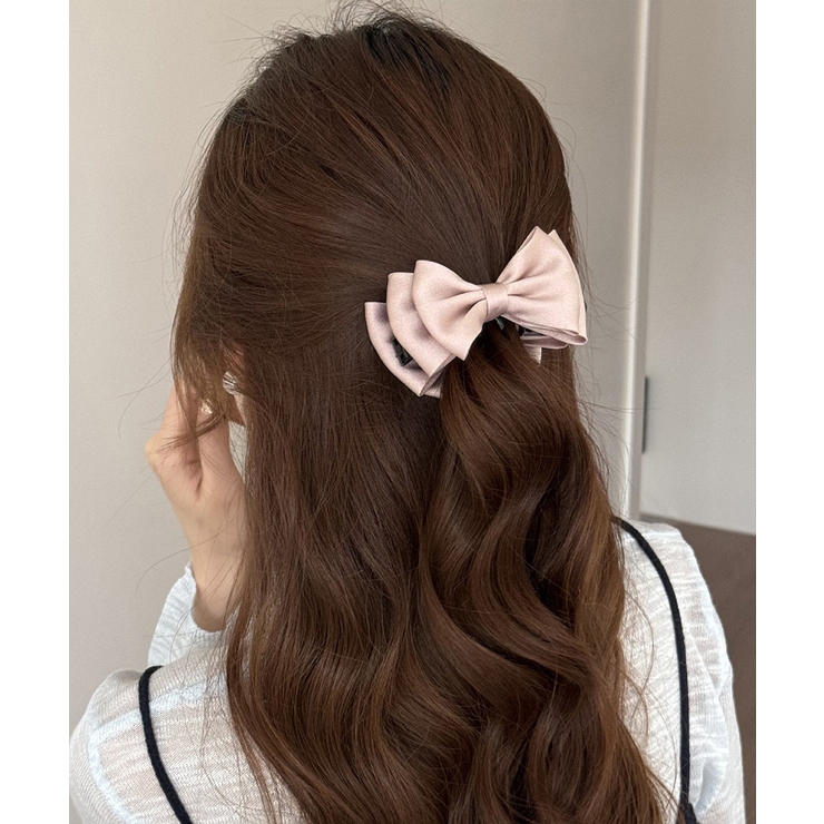ピンク | ビッグリボンバンスクリップサテンクリップ | Miniministore