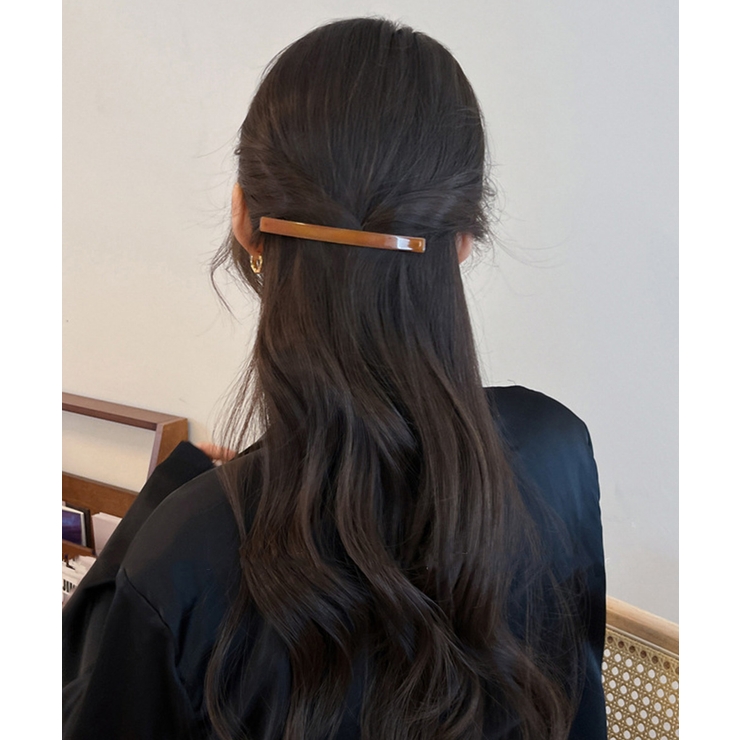キャメル | ラインバレッタ ヘアクリップ シンプル | SUNSHINE CLOSET