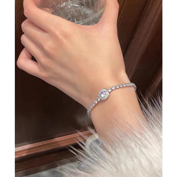 シルバー | ラインストーンブレスレット韓国風バングル | SUNSHINE CLOSET