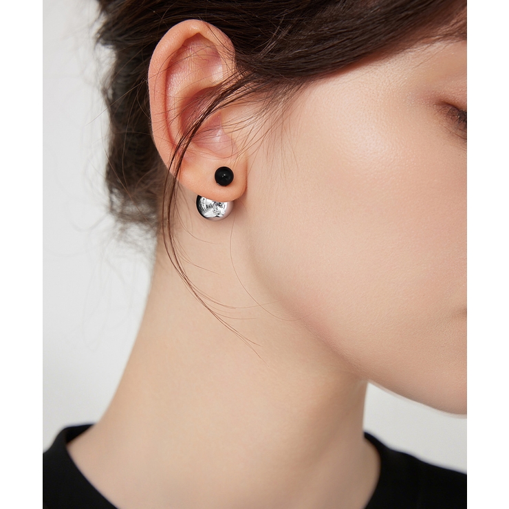 韓国風メタルボールスタッドピアスきれいめ | Miniministore | 詳細画像3 