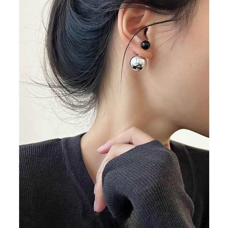 韓国風メタルボールスタッドピアスきれいめ | Miniministore | 詳細画像8 