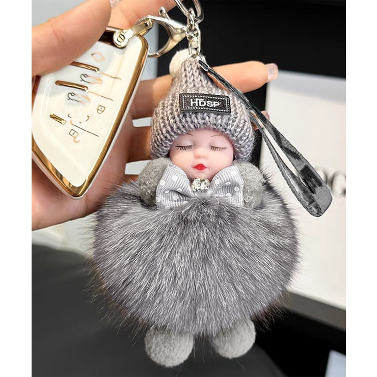 グレー | バッグチャーム可愛い赤ちゃんキーホルダー | Miniministore