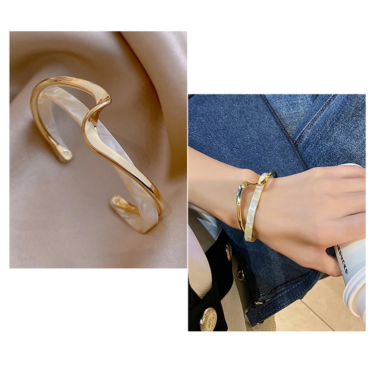 ブレスレット バングル 2連風 腕輪 細身[品番：II000006528