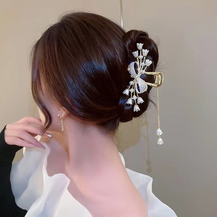 アッカ　ヘアクリップ　ミニサイズ2点　クリスタル ヘアクリップ 2個セットパール ミニクリップ : ZOZOTOWN Yahoo