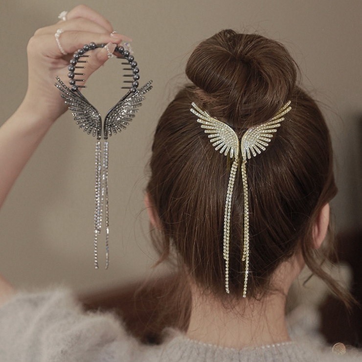 ヘアアクセサリー Rimi 天使の翼ヘアアクセサリー お団子クリップ[品番：II000010365