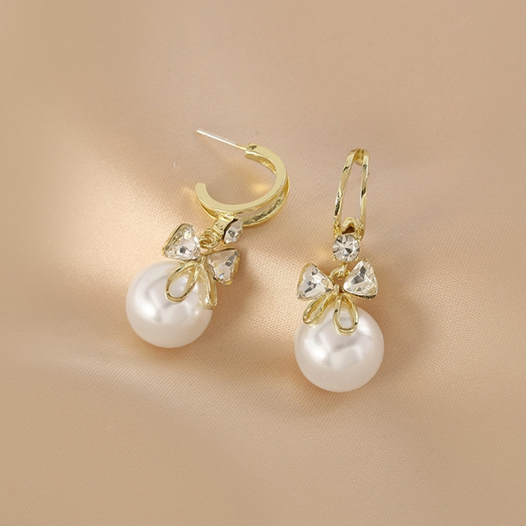 ピアス 韓国 揺れる パールリボンピアス | Miniministore | 詳細画像9 