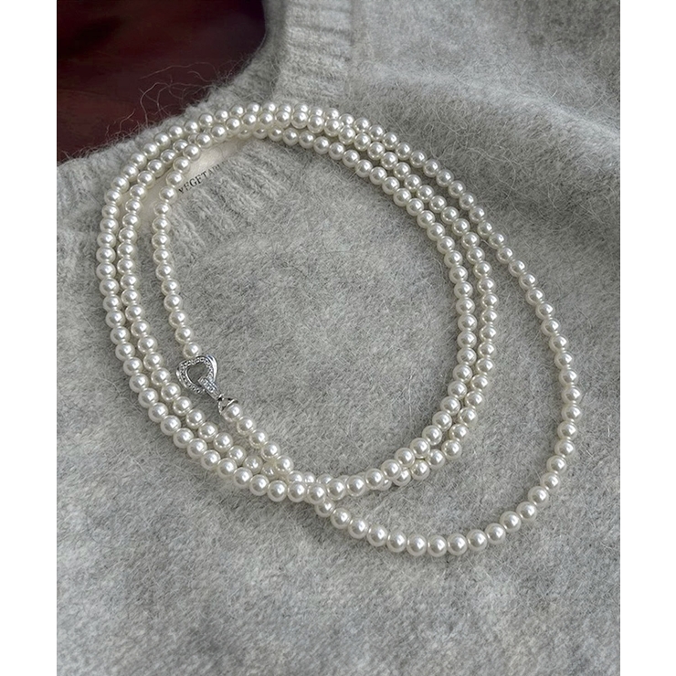 フェイクパールネックレスロングネックレス[品番：AGCW0005800