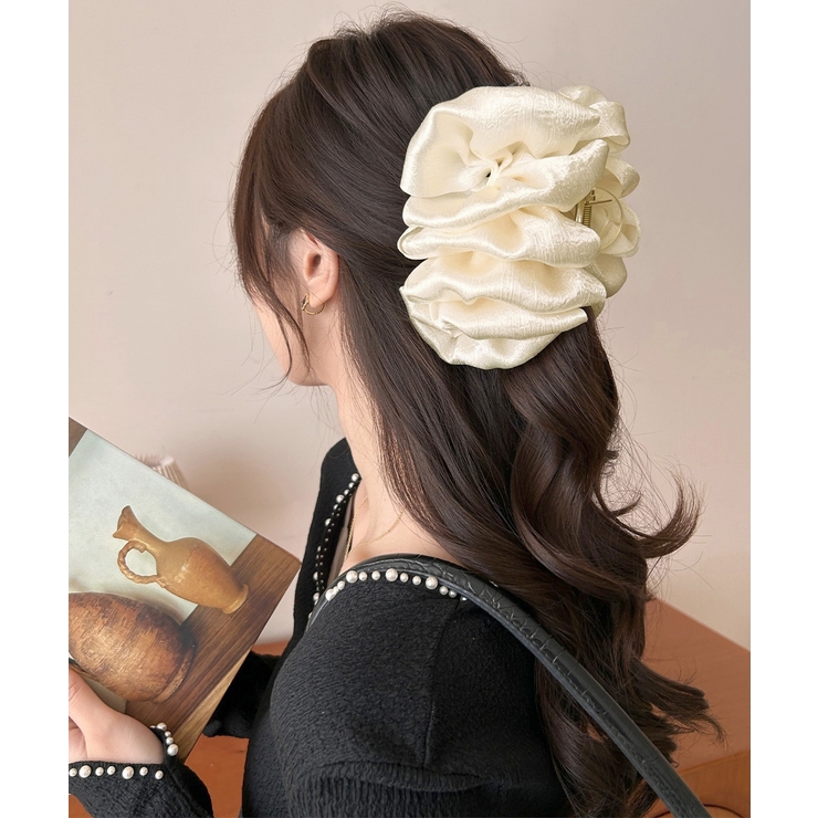 アイボリー | 韓国風 シュシュバンスクリップ レディース | SUNSHINE CLOSET