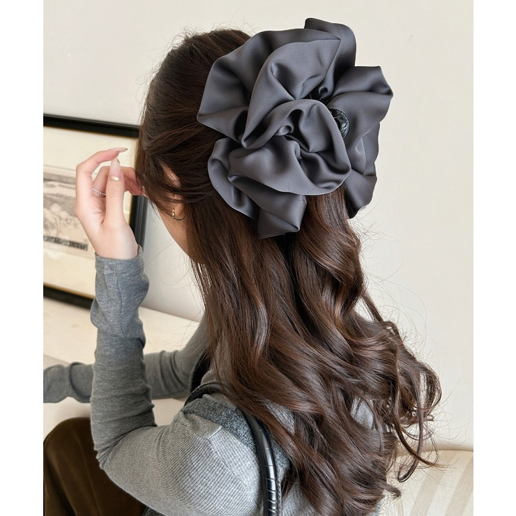 グレー | 大きめヘアクリップ 大人上品クリップ オフィスカジュアル | SUNSHINE CLOSET