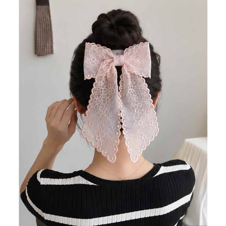レースリボンバレッタ刺しゅうヘアクリップ | Miniministore | 詳細画像11 