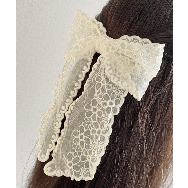 レースリボンバレッタ刺しゅうヘアクリップ | Miniministore | 詳細画像8 