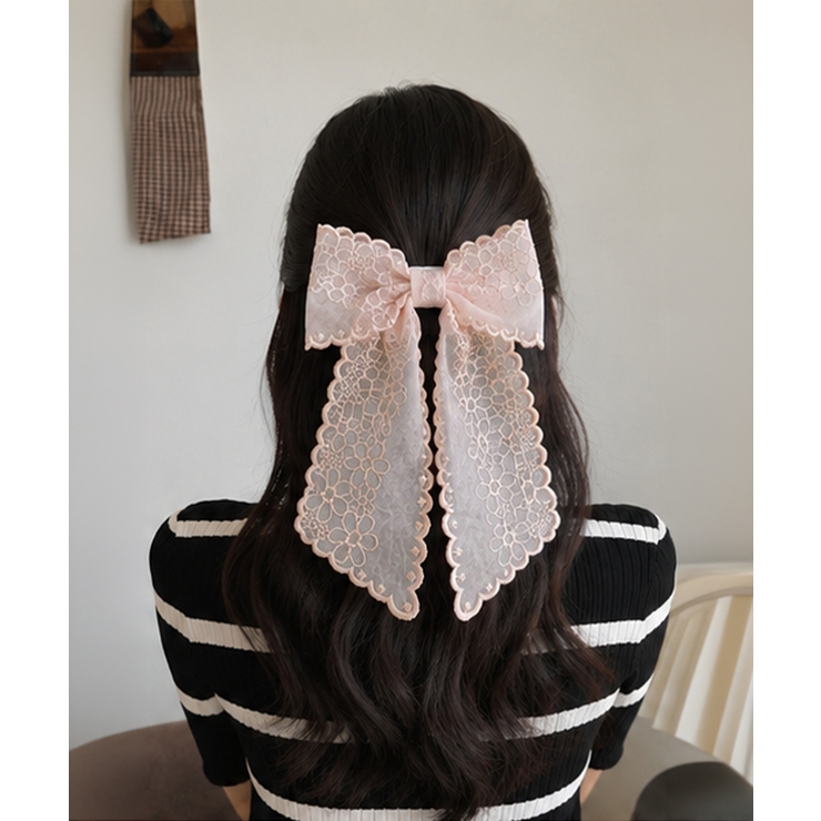 レースリボンバレッタ刺しゅうヘアクリップ | Miniministore | 詳細画像9 