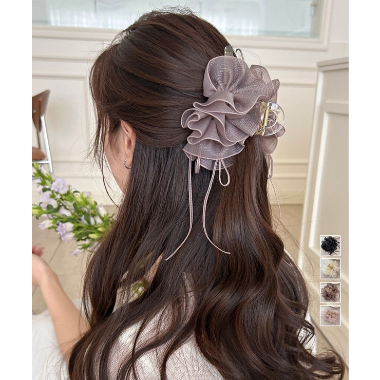 チュールバンスクリップリボンヘアクリップ | Miniministore | 詳細画像1 
