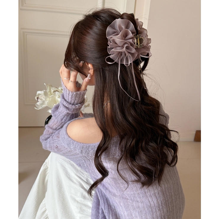 チュールバンスクリップリボンヘアクリップ | Miniministore | 詳細画像4 
