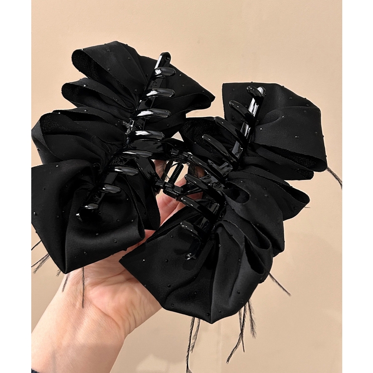 大きめバンスクリップ黒フェザーヘアアクセ | Miniministore | 詳細画像11 
