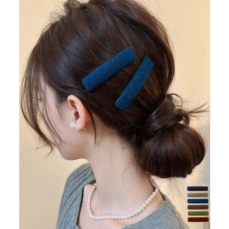 ウール調ヘアクリップ2点セットスリーピン | Miniministore | 詳細画像1 