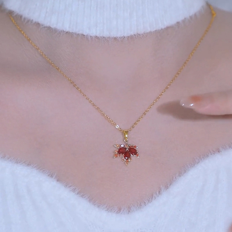 ネックレス 紅葉モチーフ アクセサリー楓[品番：AGCW0003533