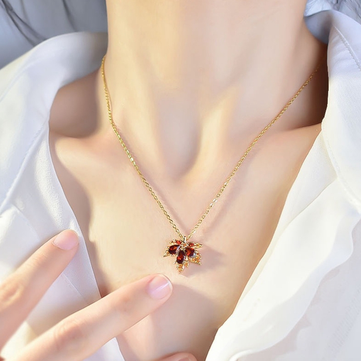 ネックレス 紅葉モチーフ アクセサリー楓[品番：II000009807