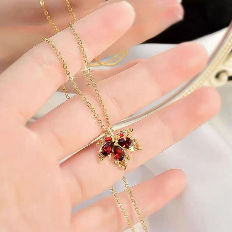 ネックレス 紅葉モチーフ アクセサリー楓[品番：II000009807