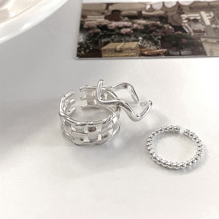 アクセサリー材質シルバー純銀 バングル リング 腕輪 指輪 セット