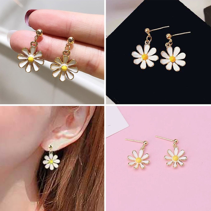 iiaccessory お花のドロップピアス　大きなお花のピアス フラワー ビジュー ピアス イヤリング Flower Bijou Pierce
