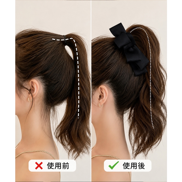 バナナクリップ ビッグリボンヘアクリップ | Miniministore | 詳細画像10 