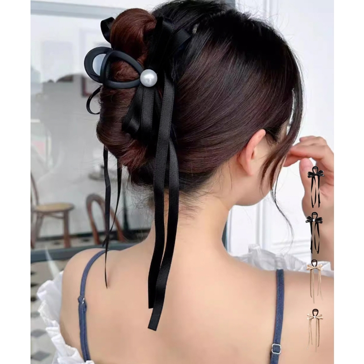 リボン バンスクリップ 上品ヘアクリップ | Miniministore | 詳細画像1 