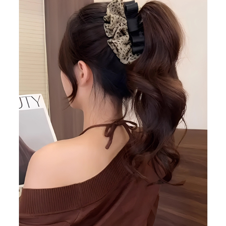 フリルリボン バンスクリップ ヒョウ柄 | Miniministore | 詳細画像3 