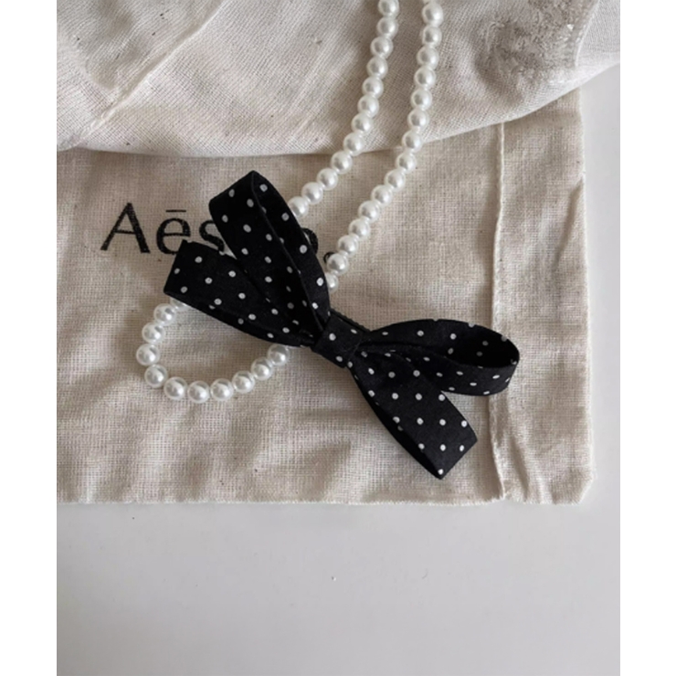 ドット柄 リボンヘアクリップ 大人可愛い | Miniministore | 詳細画像11 