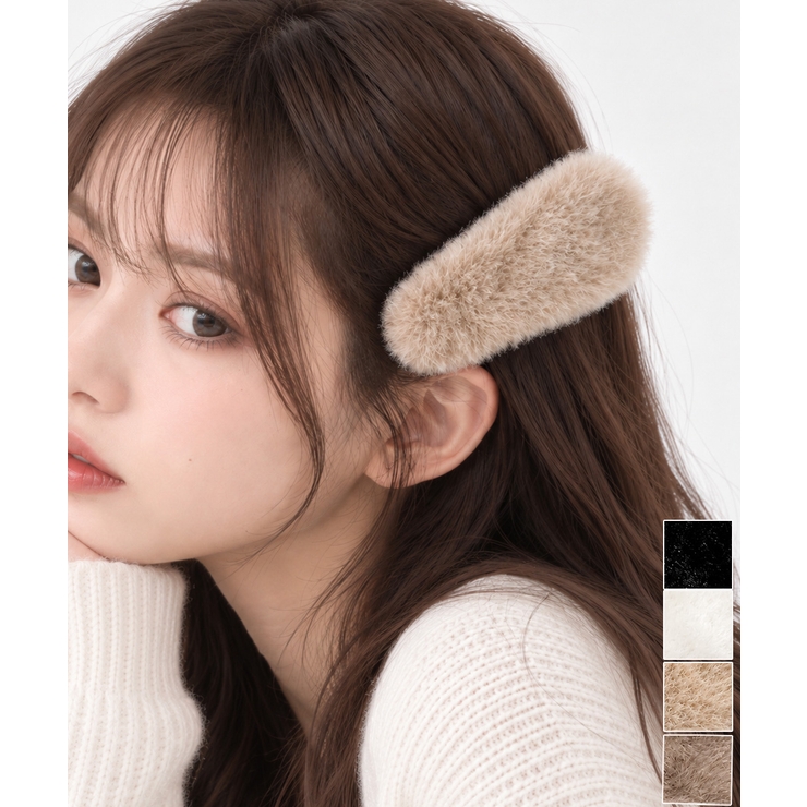 フェイクファー ボリューム ヘアクリップ | Miniministore | 詳細画像1 