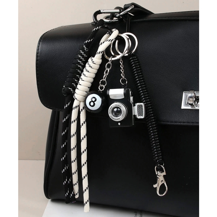 ブラック系1*カメラ | 可愛いキーホルダー バッグチャーム韓国風 | Miniministore