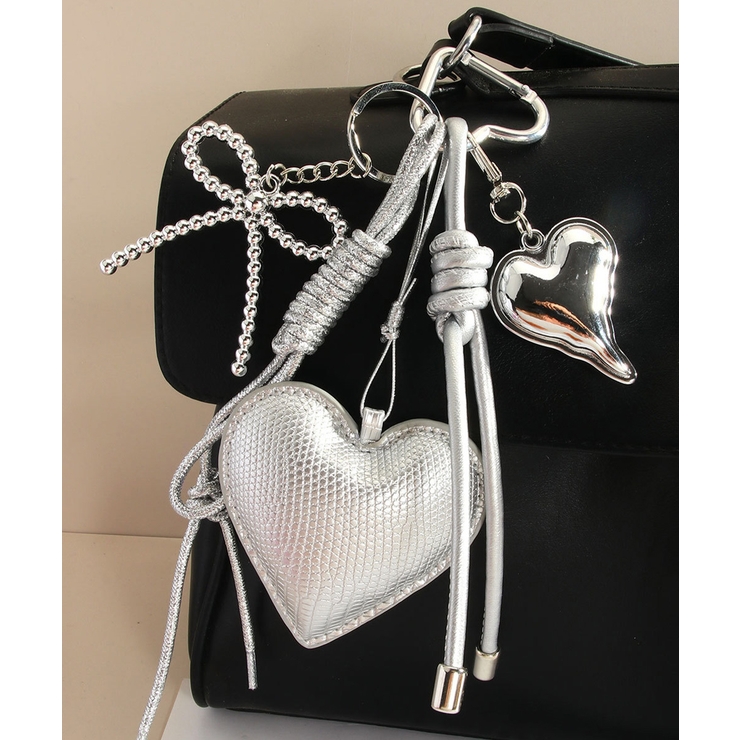 バッグチャームリボン＆ハートキーホルダー | Miniministore | 詳細画像1 