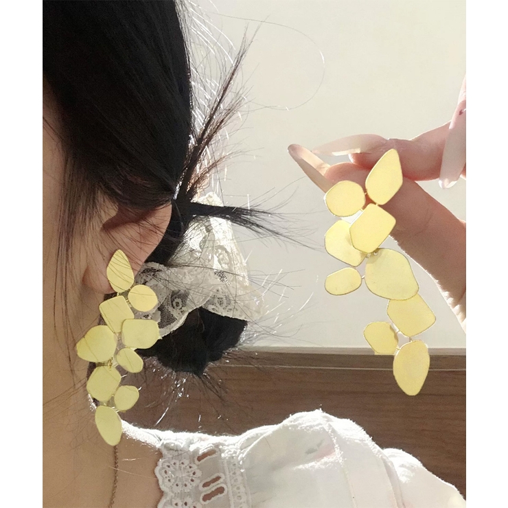 大ぶりロングピアス変形メタルプレート | Miniministore | 詳細画像6 