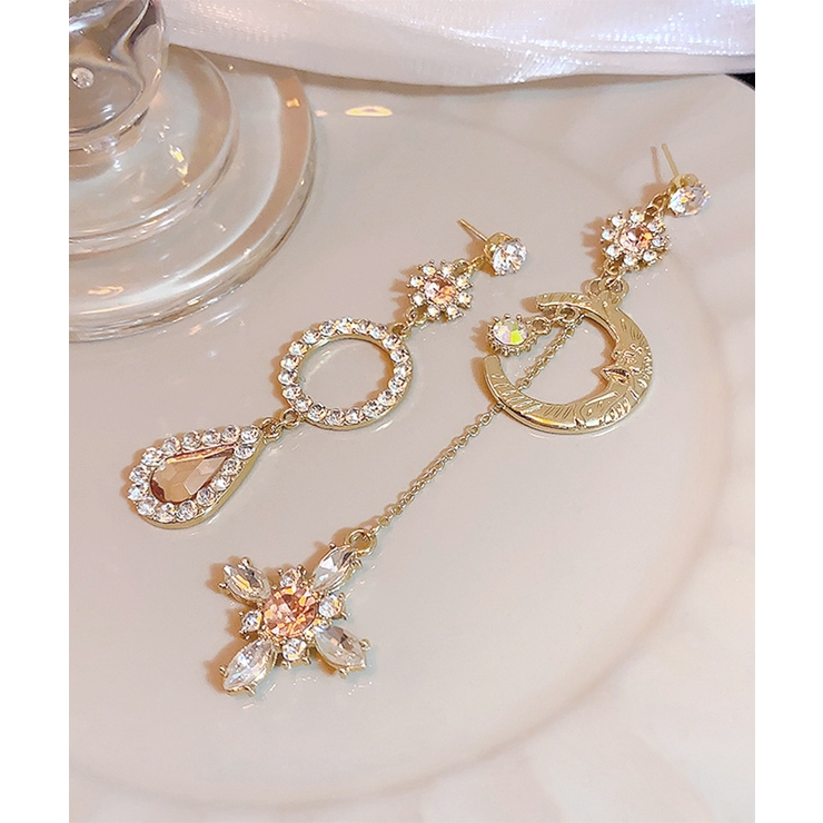 太陽と月アシンメトリーロングピアス揺れる | Miniministore | 詳細画像8 