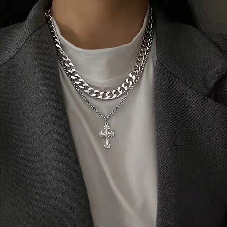 シルバー | チョーカーネックレス チェーン2連 | Miniministore