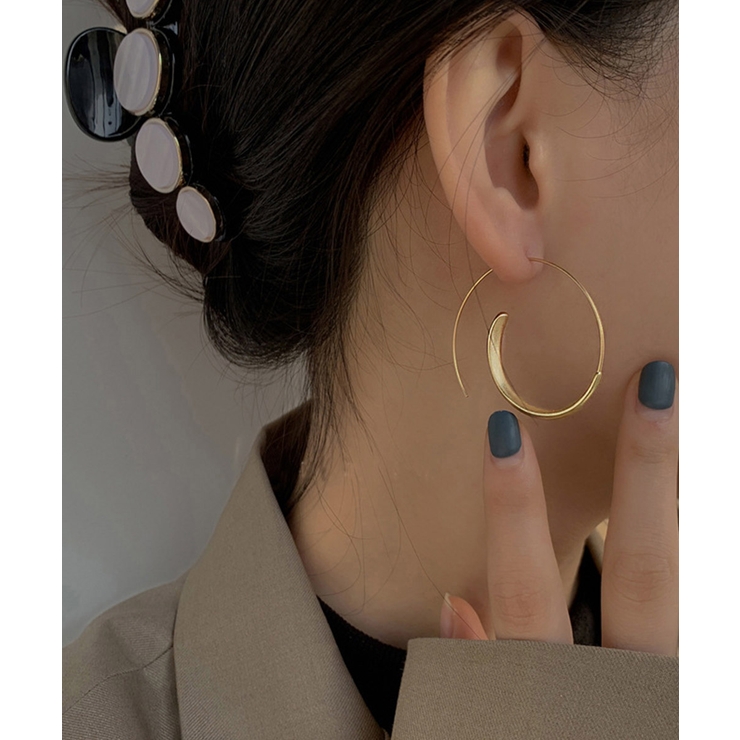 大ぶり マット フープピアス  韓国風 | Miniministore | 詳細画像1 