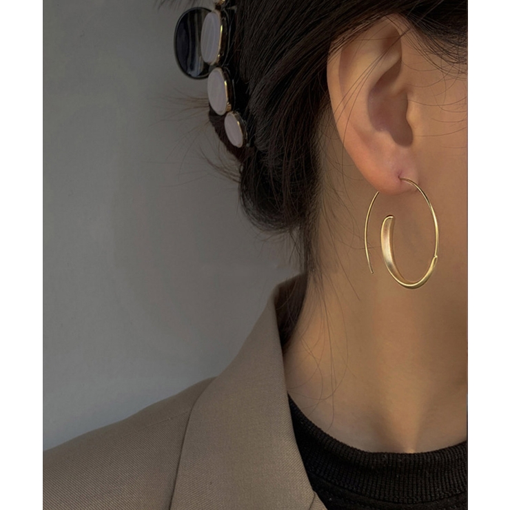 大ぶり マット フープピアス  韓国風 | Miniministore | 詳細画像7 