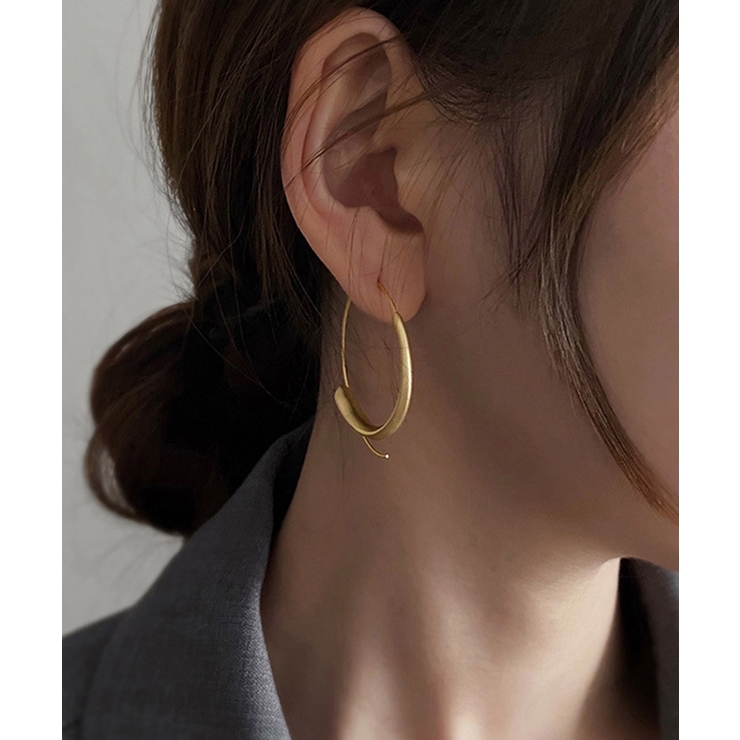 大ぶり マット フープピアス  韓国風 | Miniministore | 詳細画像8 