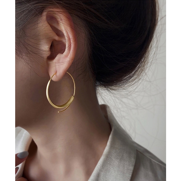 大ぶり マット フープピアス  韓国風 | Miniministore | 詳細画像9 
