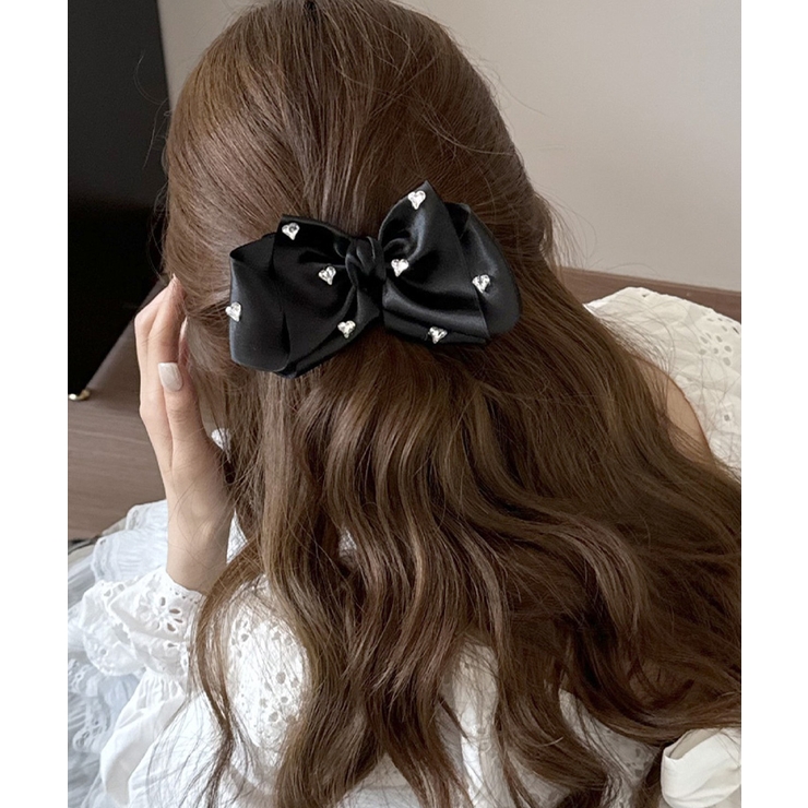 ブラック | レディース リボンヘアクリップ 髪飾り | SUNSHINE CLOSET