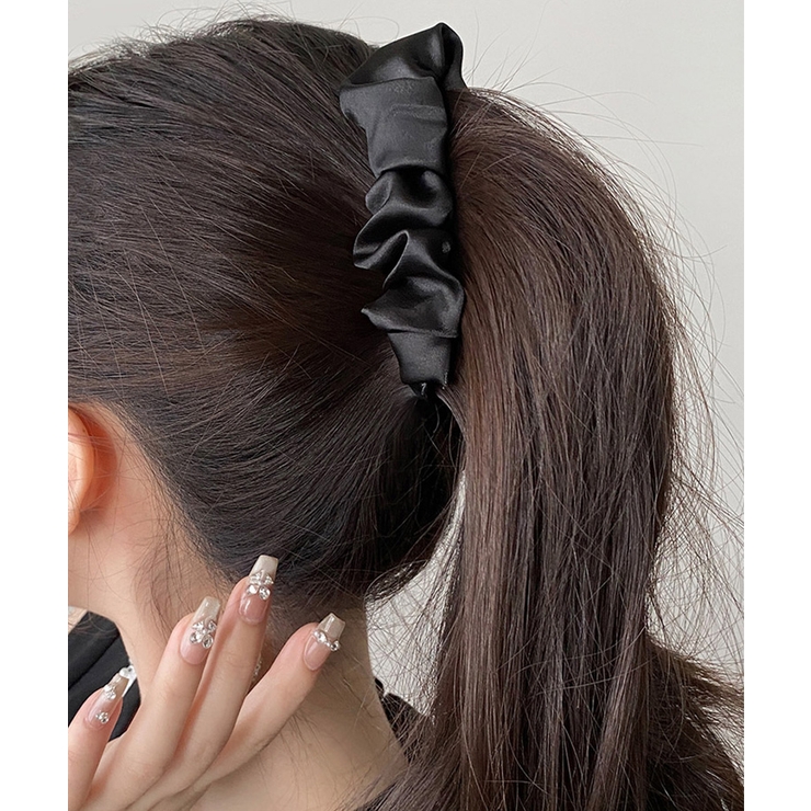 ブラック | プリーツ バナナクリップ ヘアクリップ | Miniministore