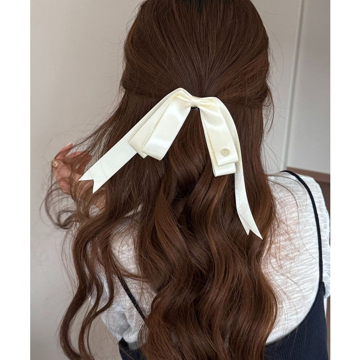 アイボリー | ヘアクリップ リボン レディース | Miniministore